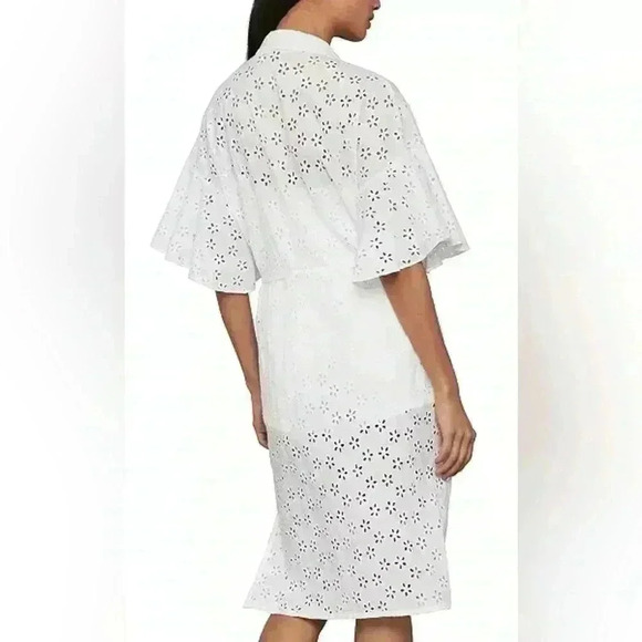 🆕  Women’s BCBG MaxAzria White Cotton Kimono - Picture 2 of 16
